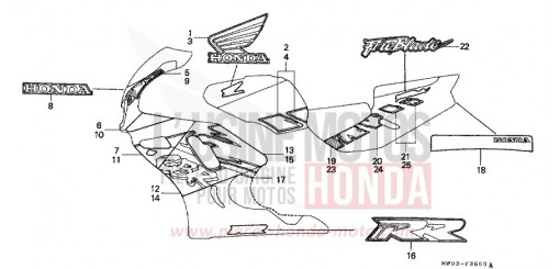 RAYURE/MARQUE (1) CBR900RRN de 1992